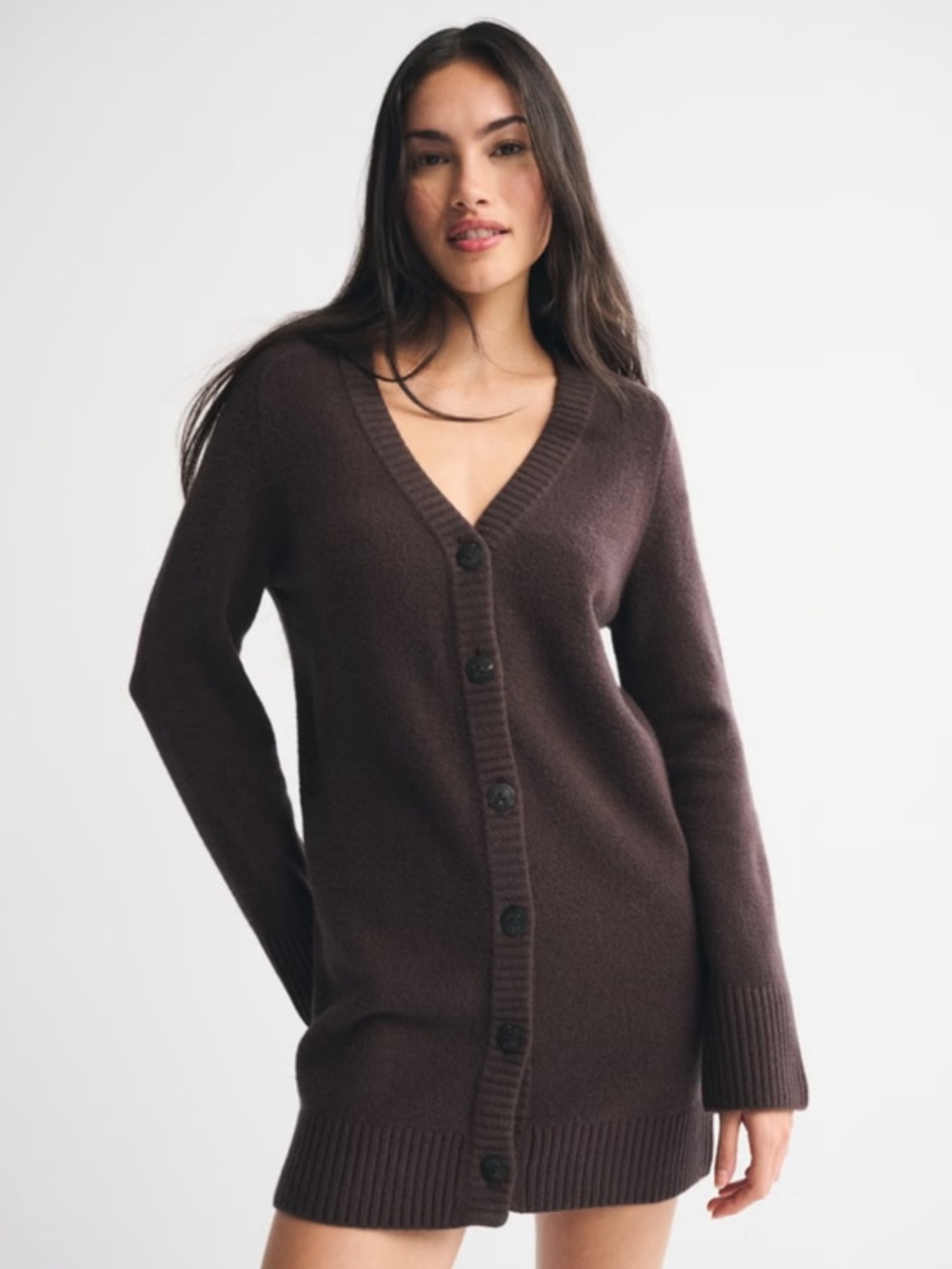 Abercrombie Long-Sleeve Cardigan Mini Sweater Dress